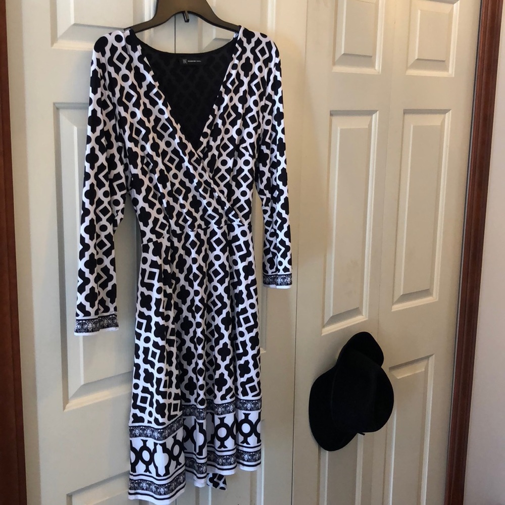 Inc Perfect Black and White Wrap dress